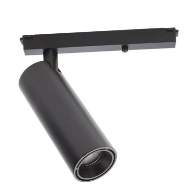 XCLICK S Bodové svítidlo do lištového systému, nastavitelný směr svícení, těleso hliník, bílá, LED 10,8W, 890lm/592lm, teplá 2700K, vyzař. úhel 26°, UGR<10, Ra90, stmív PWM, 48V, IP20, d=42mm, l=120mm