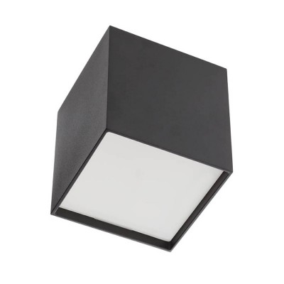 XSMOOTH Stropní svítidlo, materiál hliník, povrch černá, difuzor plast opál, LED 10W, 1200lm, teplá 3000K, Ra80, 230V, IP20, tř.1, rozměry 100x100x110mm