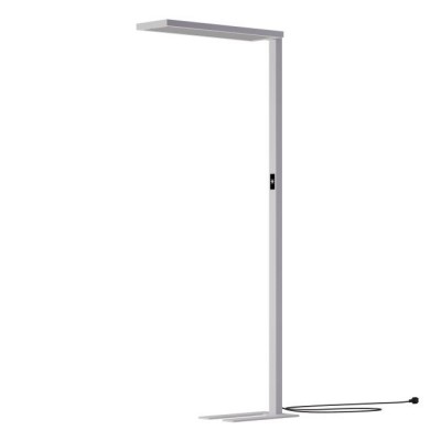SIERO FL 80W DIM Stojací kancelářská lampa, těleso hliník, bílá, dif plast opál, LED 80W, 11700lm, teplá 3000K, dotyk. stmív, vyzař úhel 115°/nahoru, 80°/dolů, UGR<16, 230V, IP40, 270x1960x835mm, svítí nahoru/dolů
