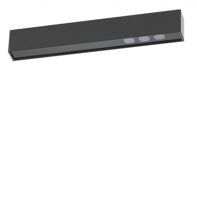 XTRIM SMALL Bodové svítidlo do 1-fázové lišty, základna hliník, povrch černá, LED 3,15W, 330lm, teplá 3000K, vyzař úhel 20°, Ra90, 24V, IP20, tř.3, rozměry 150x24,5x14,6mm.
