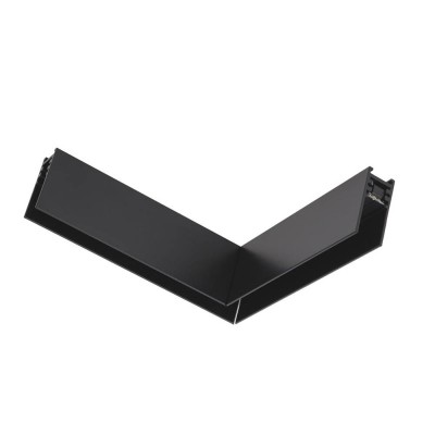 XTRIM S Rohová L spojka 90°, horizontální, odbočení, přisazeného/závěsného magnetického kolejnicového systému, materiál hliník, povrch černá, 48V, rozměry  150x150x42,3mm, šířka slotu pro svítidlo 15mm