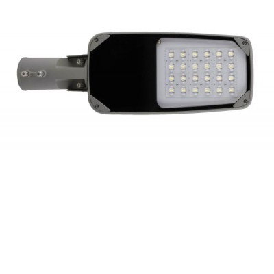 ZORA 45W/55W IP65 Svítidlo pro veřejné osvětlení, nastav. sklon svícení +-15°, hliník, šedá, LED 45W/55W, 129lm/W, teplá 3000K/neutrální 4000K, Ra70, 230V, IP65, tř.1, IK08, 513x180x85mm, sklopný držák pro montáž na stožár, nebo výložník d=65mm.