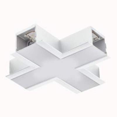 XTRACE Spojka profilu pro LED pásky, tvar X, materiál hliník, povrch bílá, difuzor polykarbonát opál, LED 16W, teplá 3000K/neutrální 4000K, 230V, IP20, Ra80, tř.1, rozměry 312x312x62mm