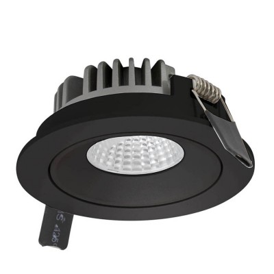 XWOK Vestavné, bodové svítidlo, výklopné +-30°, materiál hliník černá, krycí plast transp, LED 12W, 1448lm, teplá 3000K, UGR<16, vyzař. úhel 38°, Ra90, 230V, IP20, tř.2, d=100mm, h=40mm, vč trafa