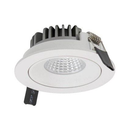 XWOK Vestavné, bodové svítidlo, výklopné +-30°, materiál hliník bílá, krycí plast transp, LED 12W, 1448lm, teplá 3000K, UGR<16, vyzař. úhel 38°, Ra90, 230V, IP20, tř.2, d=100mm, h=40mm, vč trafa