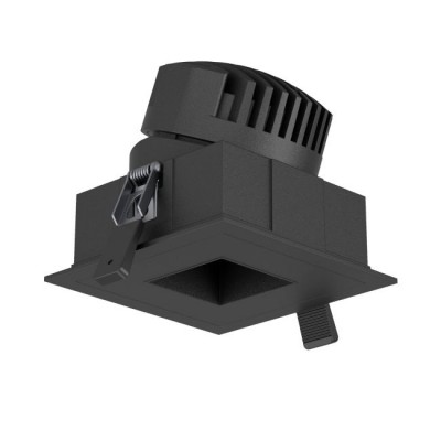 USURPO SQ 10W IP40 Podhledové bodové, komínkové svítidlo, výklopné30°, materiál hliník, povrch vnitřní černá, rámeček černá/bílá, LED 10W, 1300lm, teplá 3000K, Ra90, vyzař úhel 36°, 230V, IP40, tř.2, rozměry 84x84x75mm.