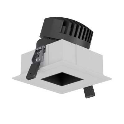 USURPO SQ 10W IP40 Podhledové bodové svítidlo, výklopné 30°, materiál hliník, povrch vnitřní černá, rámeček bílá, LED 10W, 1300lm, teplá 3000K, Ra90, vyzař úhel 36°, 230V, IP40, tř.2, rozměry 84x84x75mm.