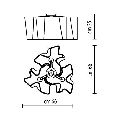 LOGICO SOFFITTO 3X120° Stropní, přisazené svítidlo, základna kov, povrch šedostříbrná, difuzor sklo satinované, pro žárovku 3x105W, E27, A60, 230V, IP20, 660x660mm, h=350mm