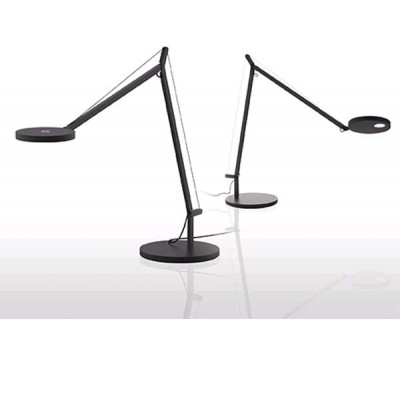 DEMETRA LED Stolní lampa šedá tmavá 7,5W LED teplá 3000K, 500lm, ramena 570mm, 650mm, zap/vyp a stmív