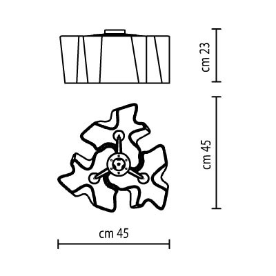 LOGICO SOFFITTO MINI 3X120° Stropní, přisazené svítidlo, základna kov, povrch šedostříbrná, difuzor sklo satinované, pro žárovku 3x70W, E27, A60, 230V, IP20, 450x450mm, h=230mm