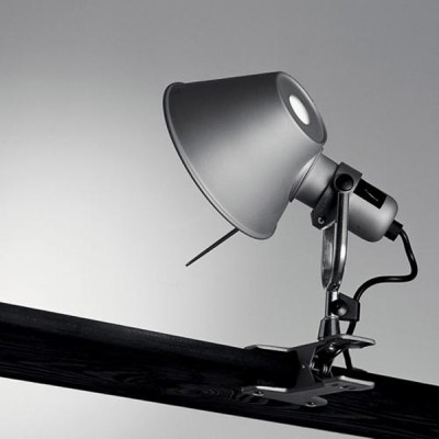 TOLOMEO PINZA Lampa s klipem (skřipec), základna a stínítko hliník pro žárovku 1x70W, E27, 230V, IP20, 230x180mm, s vypínačem.