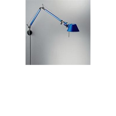 TOLOMEO MICRO PARETE Těleso lampy těleso hliník, povrch elox modrá, pro žárovku 1x60W, E14, 230V, IP20, ramena cca 2x cca 300mm, celková délka 740mm, kabel 2m s vyp, bez nástěnného úchytu