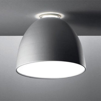 NUR SOFFITTO MINI LED Stropní svítidlo, klobouk hliník, povrch elox šedostříbrná, difuzor polykarbonát, LED, 30W, teplá 2700K, 1396lm/cca 120W žár., 230V, IP20, tř.1, d=360mm, h=280mm. svítí nahoru/dolů