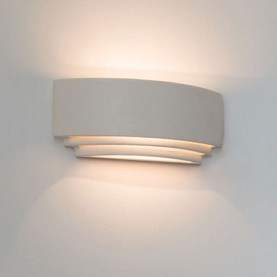 AMALFI Nástěnné svítidlo, tři průzory, materiál keramika, povrch bílá, možnost barvení, imitace vrstvení, pro žárovku 60W, E27, 230V, IP20, tř.2, rozměry 130x315x80mm, svítí nahoru/dolů