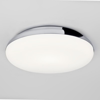 ALTEA Přísazené svítidlo, základna kov, povrch chrom lesk, difuzor sklo opál, pro žárovku 60W, E27 nebo LED 16W, 819lm, teplá 2700K, Ra80, 230V, do koupelny IP44, tř.2, rozměry d=300m, h=80mm