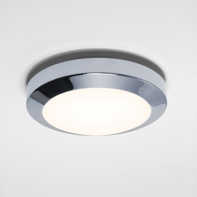 DAKOTA Stropní svítidlo, základna kov, povrch chrom lesk, difuzor sklo opál, pro žárovku 40W, E14, 230V, do koupelny IP44, tř.1, rozměry d=180mm, h=60mm