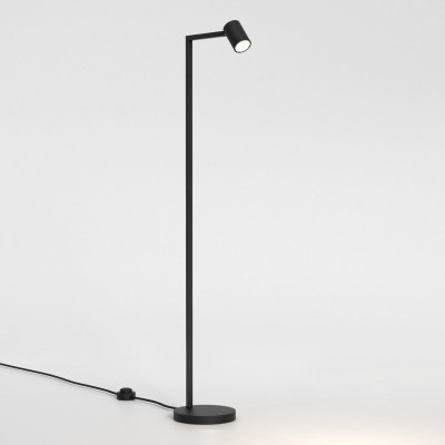 Ascoli Floor Stojací lampa, nastavitelný směr svícení, materiál kov, povrch černá, pro žárovku 6W, GU10 ES50, 230V, IP20, tř.2, rozměry 1225x285mm, vypínač na kabelu