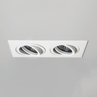 BINTONIT 2x50W GU10 Stropní, podhledové svítidlo, výklopné +-20°, materiál hliník, povrch bílá, pro žárovku 2x50W, GU10, 230V, IP20, tř.1, rozměry 210x100x143mm