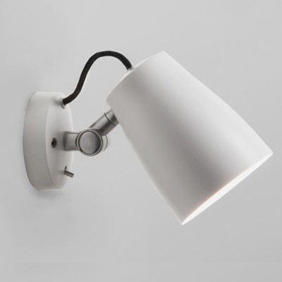 ATELIER nástěnná Nástěnná lampa, těleso hliník, povrch bílá, detaily hliník, pro žárovku 1x28W, E27 A60, A60, 230V, IP20, tř.2, rozměry 345x185mm, vč. vypínače