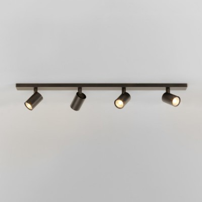 ASCOLI Stropní bodové svítidlo, nastavitelný směr svícení, materiál kov, povrch bronz, imitace opotřebení, pro žárovku 4x50W, GU10, 230V, IP20, tř.2, rozměry 130x900mm