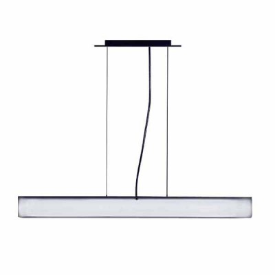 AQUARO T Závěsné svítidlo, základna nerez, difuzor plexi bílá, pro zářivku 1x39W/1x54W/1x80W, G5, 230V, IP20, rozměry dle typu, lankový závěs l=1500mm, lze zkrátit