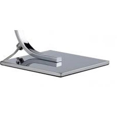 LUSY stolní Stolní lampa, těleso kov, povrch chrom, doplňky akryl čirý, stínítko textil průsvitný bílý, pro žárovku 1x60W, E27, 230V, IP20, h=420mm d=180mm