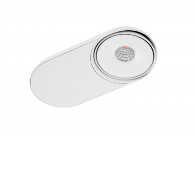 VEX PL 10W Stropní, přisazené svítidlo, výklopné +-90° a otočné 360°, těleso kov, povrch bílá, LED 10W, 700lm, teplá 3000K, 230V, IP20, rozměry 205x45x100mm.