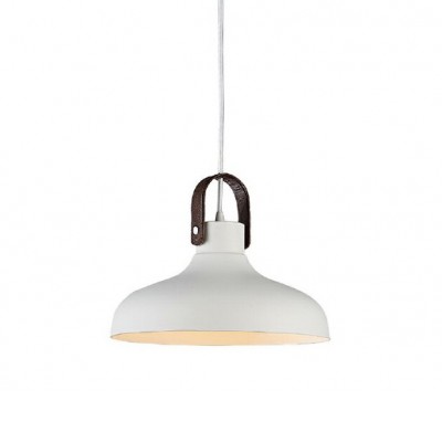 TESA 1X60W, E27 Stropní svítidlo, základna kov, stínítka kov bílá, uchycení kůže, pro žárovku 1x60W, E27, 230V, IP20, rozměry: dr=300mm, l=1200mm, lze zkrátit