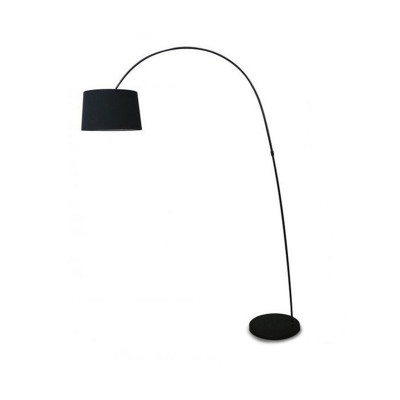 ARIANA Stojací lampa, těleso kov, povrch černá/bílá, stínítko textil bílá/černá, pro žárovku 1x60W, E27, 230V, IP20, tř.1, rozměry stínítka d=400mm, h=250mm, lampy h=2000mm.