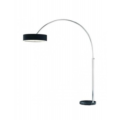 ARUBA Stojací lampa, základna mramor černý, těleso kov, povrch chrom, stínítko textil černá, pro žárovku 3x60W, E27, 230V, IP20, tř.1, rozměry stínítka d=500mm, lampy h=2050mm.