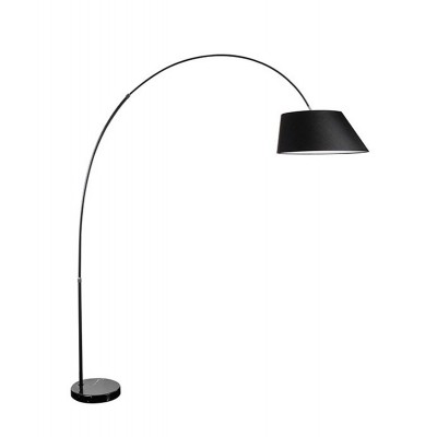 BARD Stojací lampa, těleso kov, povrch černá, stínítko textil černá, pro žárovku 1x60W, E27, 230V, IP20, tř.1, rozměry stínítka d=460mm, h=200mm, lampy h=2250mm.