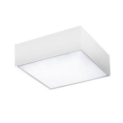 MONZA S Stropní, přisazené, čtvercové svítidlo, základna hliník, povrch bílá/černá, difuzor plast opál, LED 20W/50W, teplá 3000K, nebo neutrální 4000K, 230V, IP20, tř.1, rozměry dle typu