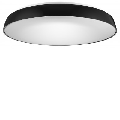 CORTONA Stropní, přisazené svítidlo, těleso kov, povrch černá, difuzor plast opál, LED 24W, 1840lm, neutrální 4000K, 230V, IP20, rozměry d=410mm, h=90mm.