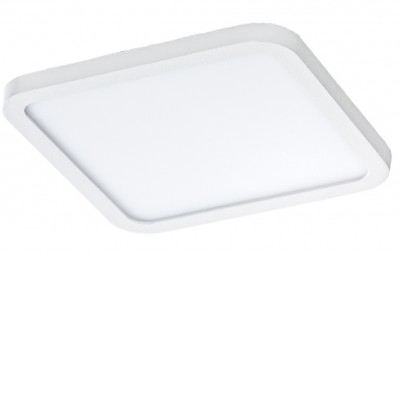 SLIM Vestavné stropní svítidlo, materiál kov a hliník, povrch bílá, difuzor plast opál, LED 6W, 500lm, teplá 3000K, IP44, Ra90, rozměry 90x90x25mm.