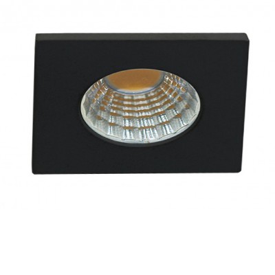 ROYALES SQ 5W, IP44/IP20 Stropní, podhledové bodové svítidlo, těleso hliník, povrch černá, LED 5W, 425lm, teplá 3000K, rozměry 36x36mm, h=28mm.