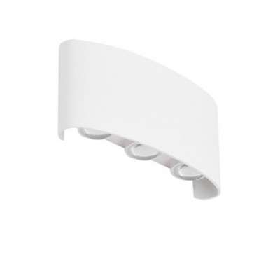 ADEO 6W, IP54 Nástěnné venkovní svítidlo, těleso kov, povrch bílá, LED 6W, 500lm, teplá 3000K, 230V, IP54, rozměry 165x78x40mm, svítí nahoru/dolů.