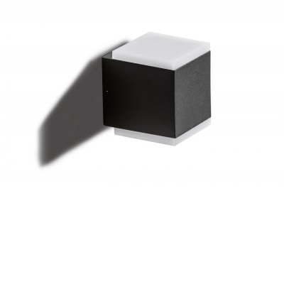 AESO 12W IP54 Nástěnné venkovní svítidlo, materiál kov, povrch tmavě šedá, dif plast opál, LED 12W, 1000lm, teplá 3000K, IP54, rozměry 90x110x110mm, svítí nahoru/dolů.