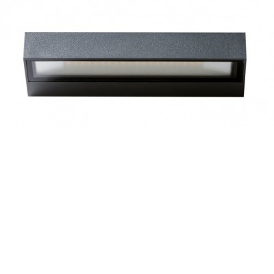 ALBATO LED 12W, IP54 Nástěnné venkovní svítidlo, materiál kov, povrch tmavě šedá, dif plast opál, LED 12W, 950lm, teplá 3000K, IP54, rozměry 220x32x70mm, svítí dolů.