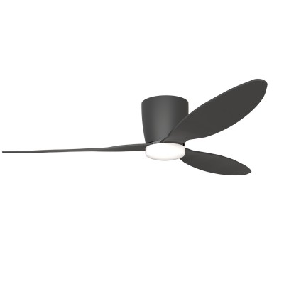 BILIE 38W CCT Stropní ventilátor s osvětlením, základna kov, povrch bílá/černá, difuzor plast opál, lopatky kov bílá nebo černá/dřevo světlé nebo tmavé, LED 18W, dálk. ovl. CCT teplá 3000K - denní 5500K, 230V, IP20, tř.1, d=1060mm, h=22mm