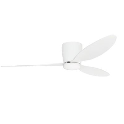 BILIE 38W CCT Stropní ventilátor s osvětlením, základna kov, povrch bílá, difuzor plast opál, lopatky kov bílá, LED 18W, dálk. ovl. CCT teplá 3000K-5500K, 230V, IP20, tř.1, d=1060mm, h=220mm.