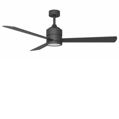 JANE 18W CCT Stropní ventilátor s osvětlením, základna a lopatky kov, povrch bílá/černá, difuzor plast opál, LED 18W, dálk. ovl. CCT teplá 3000K-5500K, 230V, IP20, tř.1, d=1240mm, h=400mm