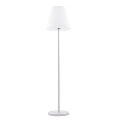 HAVANA Venkovní stojací lampa, základna kov, povrch bílá, stínítko plast bílá, pro žárovku 1x40W, E27, 230V, IP44, rozměry d=330mm, h=1500mm, vč. vypínače na tělese.