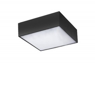 MONZA Stropní, přisazené svítidlo, těleso kov, povrch černá,  dif plast opál, LED 50W, 3500lm, dálk. ovl. CCT nast. teplota teplá 3000K - 6000K, stmív, 230V, IP20, rozměry 400x400x55mm.