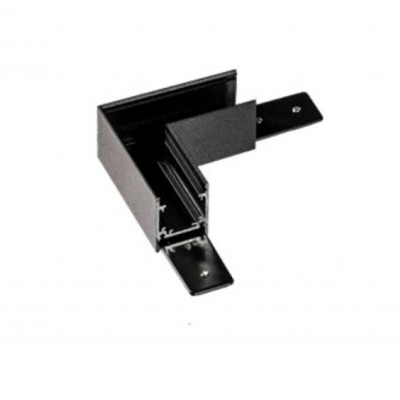 AYLO IV CTH90, 48V Rohová L spojka 90°, horizontální odbočení, přisazeného magnetického systému, pro kolejnice velikosti 27mm, materiál hliník, povrch černá/bílá, 48V, výška 27mm.