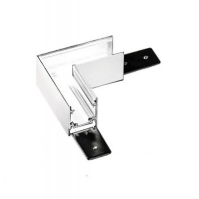 AYLO IV CTH90, 48V Rohová L spojka 90°, horizontální odbočení, přisazeného magnetického systému, pro kolejnice velikosti 27mm, materiál hliník, povrch bílá, 48V, výška 27mm.