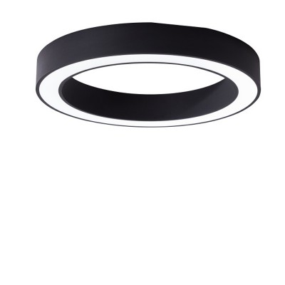 BARCHA PL 30W Stropní, přisazené svítidlo, těleso hliník, povrch černá, dif plast opál, LED 30W, 1500lm, teplá 3000K, 230V, IP20, rozměry d=400mm, h=85mm.