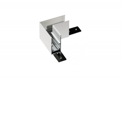 BRAGO CTH90, 230V Rohová L spojka 90°, horizontální odbočení,  přisazeného magnetického systému, pro kolejnice velikosti 57mm, materiál hliník, povrch bílá, 230V, rozměry 78x57x78mm.