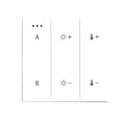 SWITCH PANEL Tuya Bluetooth bezdrátový dvouzónový nástěnný ovladač, fce zap/vyp, stmívání, nastavení teploty světla CCT, těleso plast, bílá, napájení baterie, IP20, rozměry 85x85x14mm.