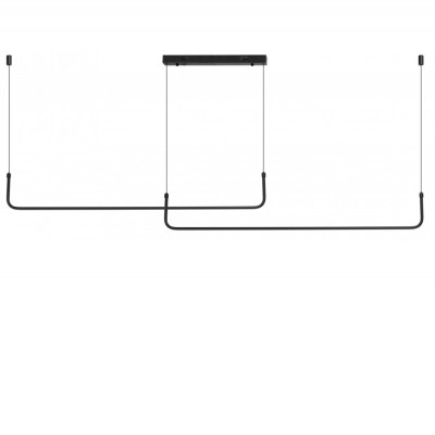 MARIO Závěsné svítidlo, těleso hliník, povrch černá, dif plast opál, LED 39W, 2535lm, dálk. ovl. CCT nastav. teplota teplá 3000K-denní 6000K, stmív, rozměry 1500x60mm, vč. závěs lanka l=1200mm, lze zkrátit.