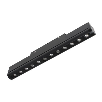 SATRE 12W Svítidlo do magnetického systému, těleso kov, povrch černá, LED 12W, 688lm, teplá 3000K, vyzař. úhel 24°, 48V, IP20, rozměry 244x42x22mm.